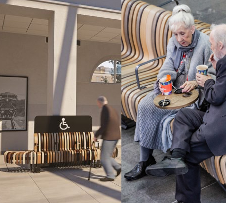 mobilier bois inclusif galerie commerciale