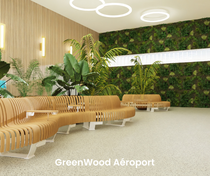 mobilier bois aeroport gare