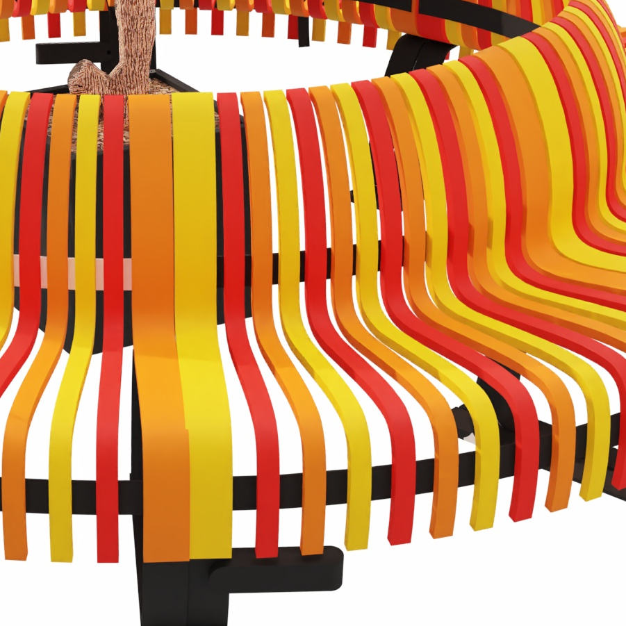 finition bois couleurs vives orange rouge jaune greenwood