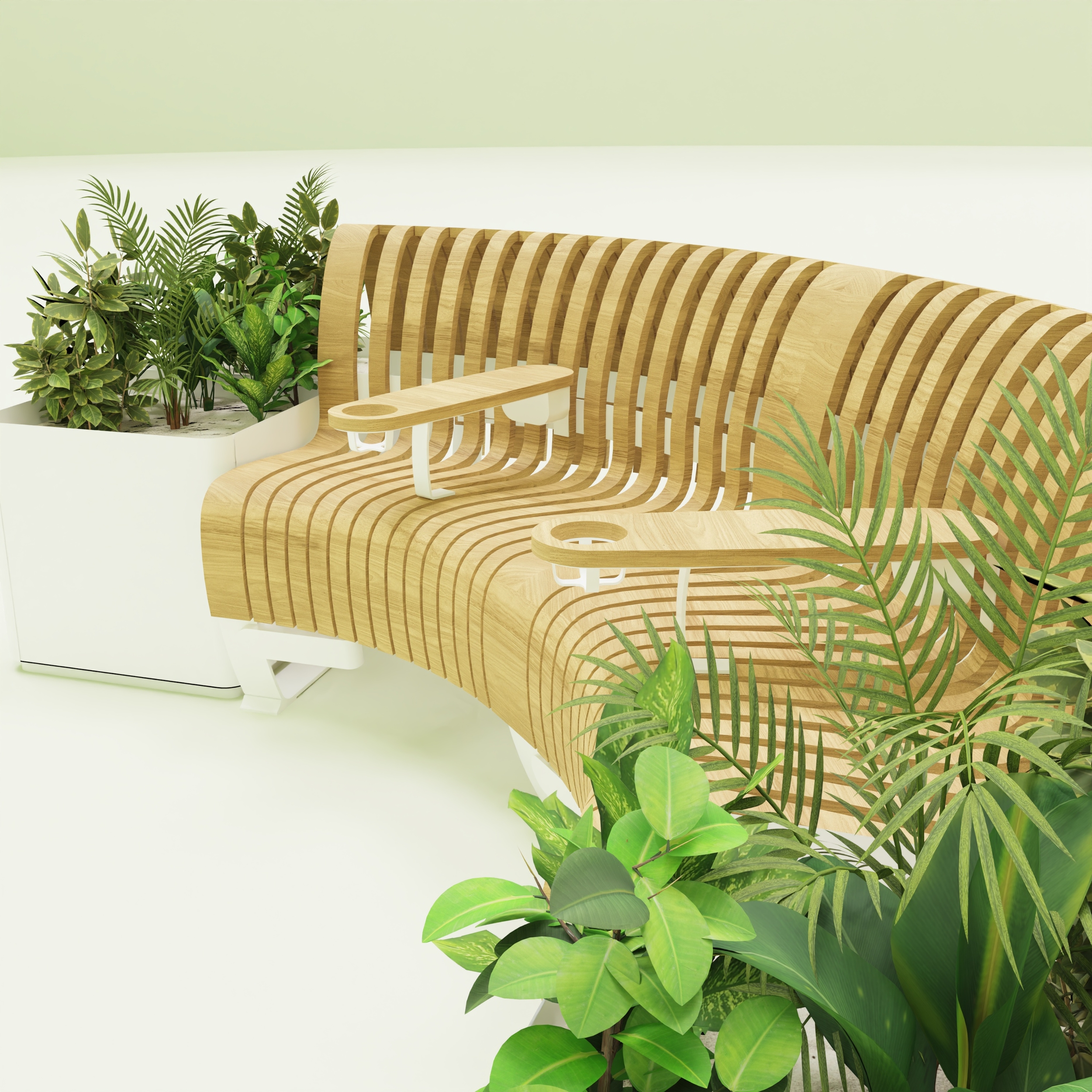 mobilier bois plantes design biophilique