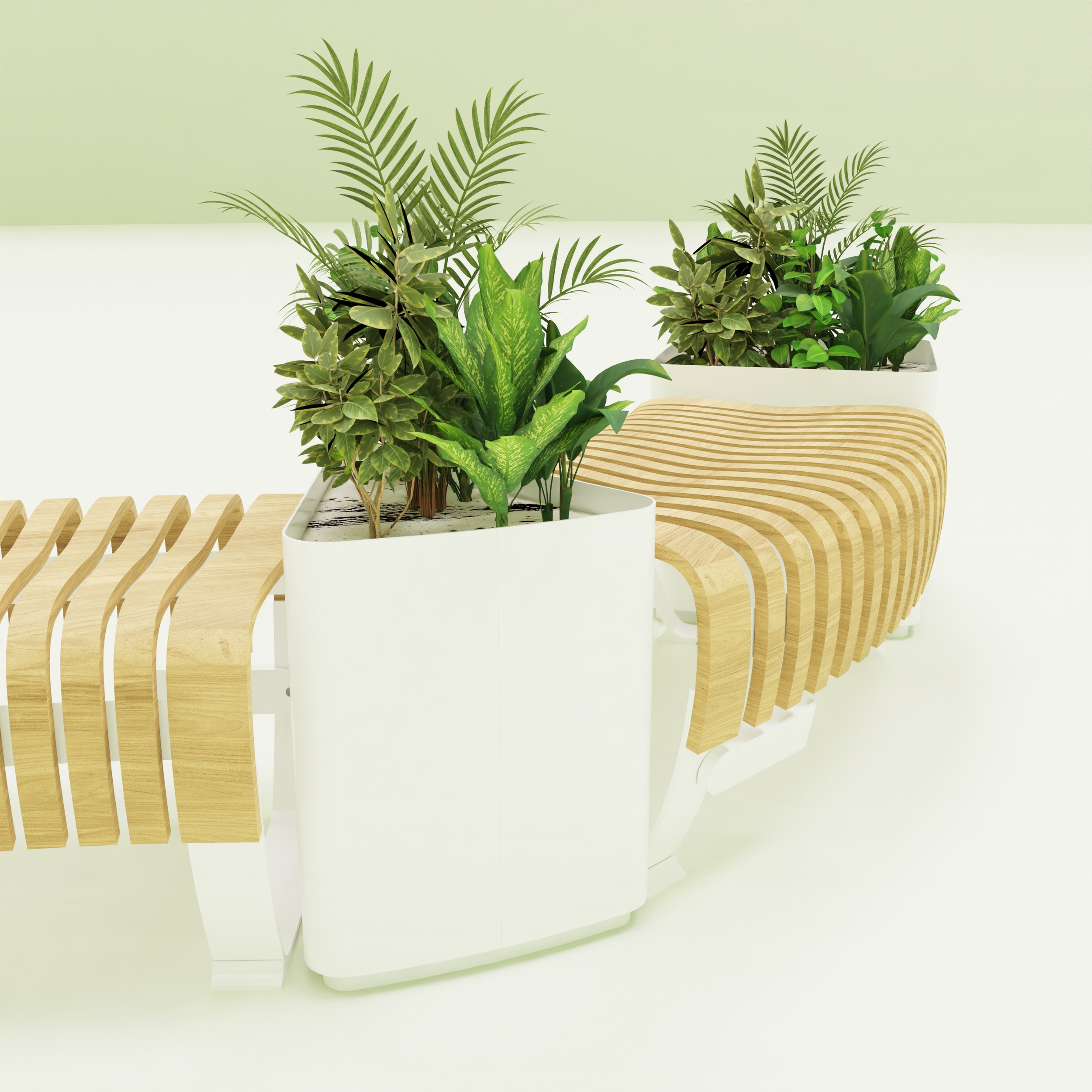 jardiniere banc bois