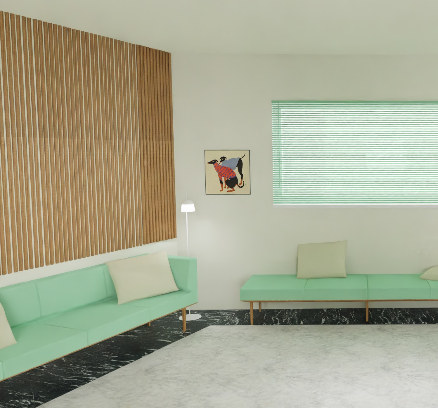 decoration design mobilier bois salle attente clinique veterinaire