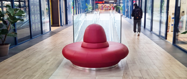 Banquette rotonde design SUMO pour hall d'accueil d'hôtel