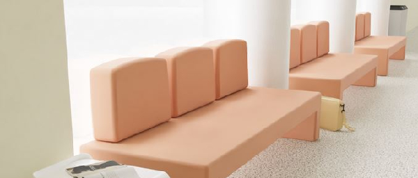 Banquette design WAIT salle d'attente cabinet médical dentaire 3 ou 5 places