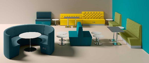 Banquette ronde DEMI-LUNE AOKO au mètre linéaire