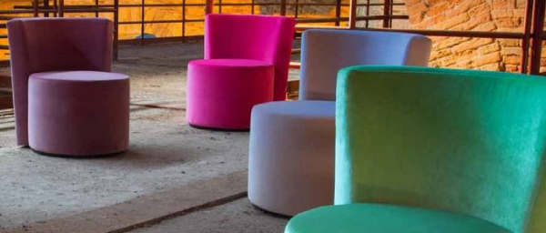 Fauteuil design tapissé DAGOBERT pour hôtel et Spa - 63cm ou 72cm