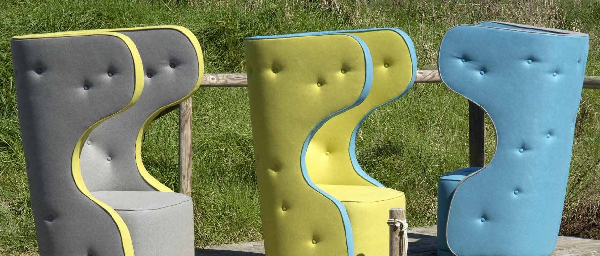 Fauteuil BAXTER design rembourré pour Boutique de Luxe - dossier oreilles