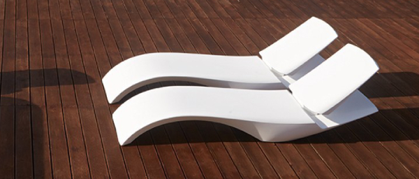 Chaise longue ELODIE avec appuie-tête amovible