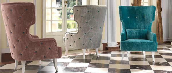 Fauteuil capitonné MADAME pour salle d'attente avec haut dossier 121cm