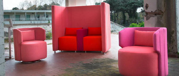Mobilier d'accueil modulable CONFIDENT avec paroi / cloison pour hall d'entreprise