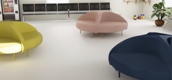 Banquette centrale ronde PARTY pour espace d'accueil - Ø 170cm
