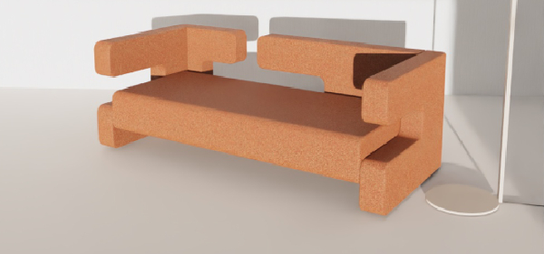 Canapé asymétrique design PUZZLE 190, 205 et 210cm pour hôtel & spa
