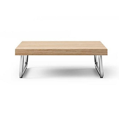 Table basse carrée bois métal HIGH TECH 75x75cm