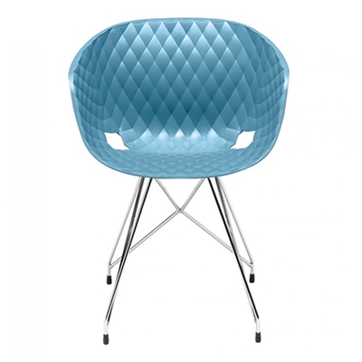 Fauteuil DIAMS coque gaufrée et pieds acier EIFFEL 59cm - Minimum 4 fauteuils