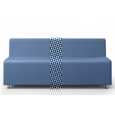 Banquette connectée DAIKI au mètre linéaire dossier lisse - Hub wireless usb prise