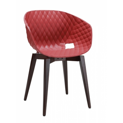 Fauteuil DIAMS coque gaufrée et pieds style scandinave carrés 59cm - minimum 4 fauteuils