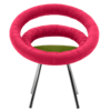 Chaise rembourrée DOUGHNUTS pieds style Pop Art 74cm