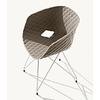 Chaise DIAMS coque gaufrée et pieds acier EIFFEL