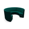 Banquette connectée ronde DEMI-LUNE au mètre linéaire AOKO dossier au choix - HUB Wifi usb prise