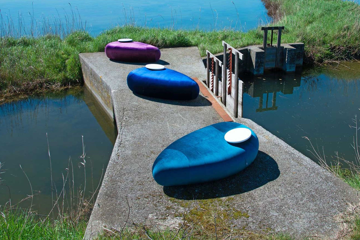 Pouf GALET-GIANT 164cm avec tablette