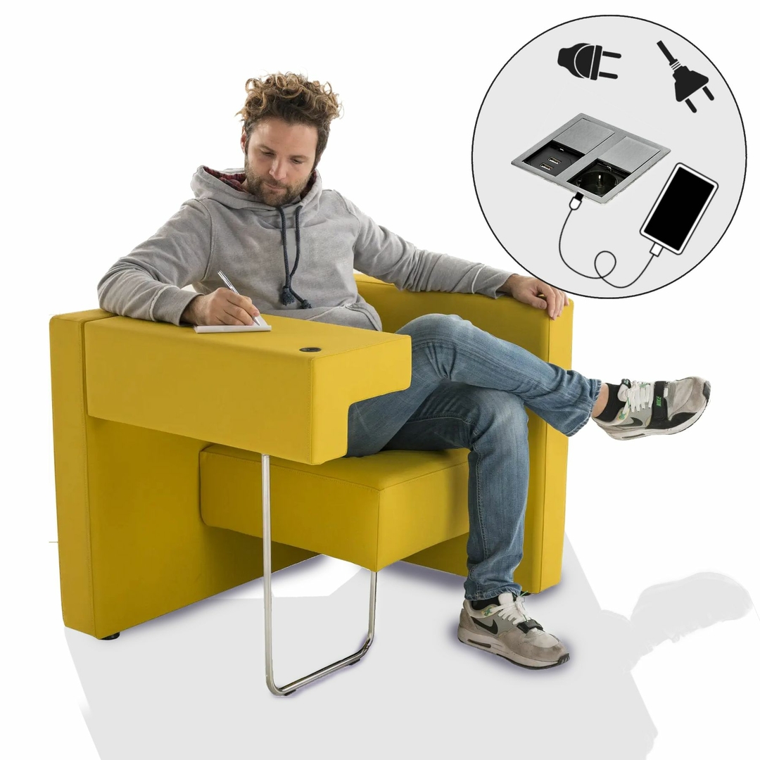 fauteuil de bureau workspace usb jaune
