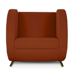 fauteuil brique orange design salle d'exposition