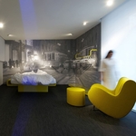 fauteuil design jaune salle dattente agence voyage