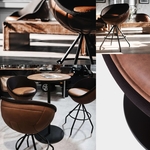 tabouret de bar football cuir soccer vintage