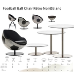 fauteuil club de football Telstar Durlast noir et blanc vintage
