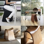 Tabouret pouf Cuir Selle Cheval