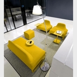 salon modulable bureau lounge jaune