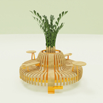 banquette ronde biophilique bois greenwood