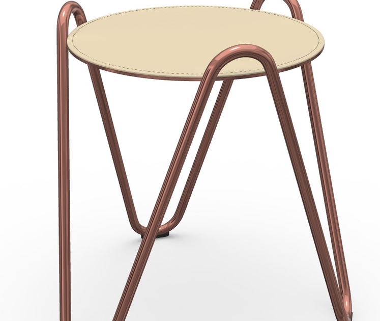 table basse cuir cuivre