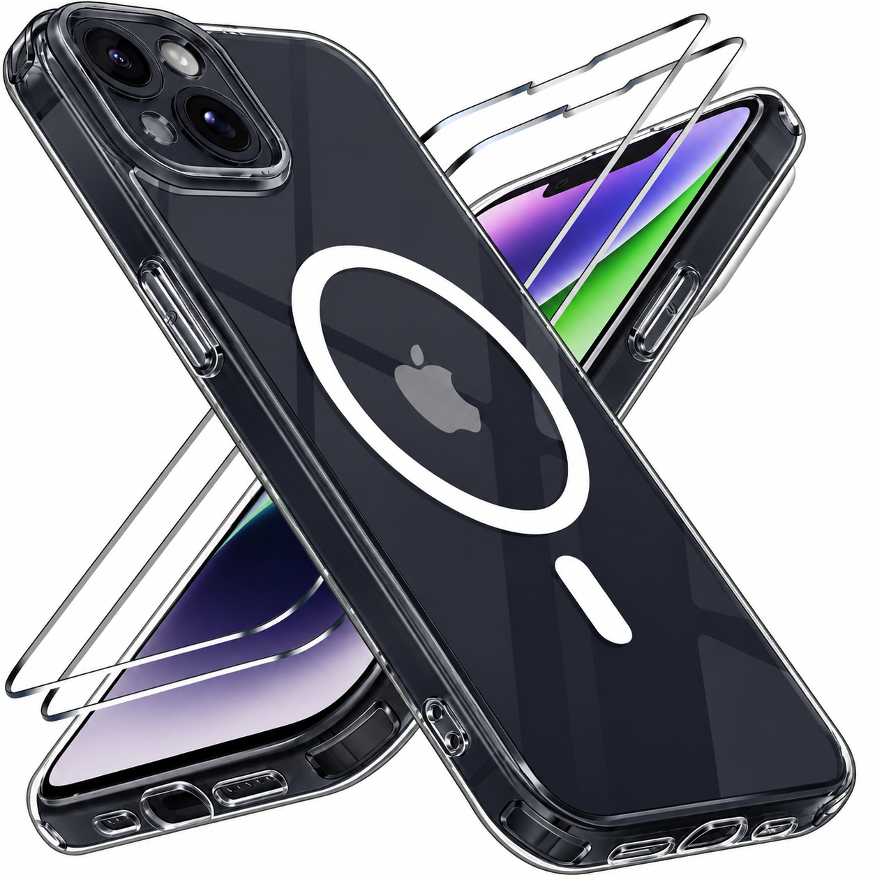 coque-tpu-pc-protection-verre-trempe-ecran-x2-iphone-14-magsafe-antichoc-little-boutik