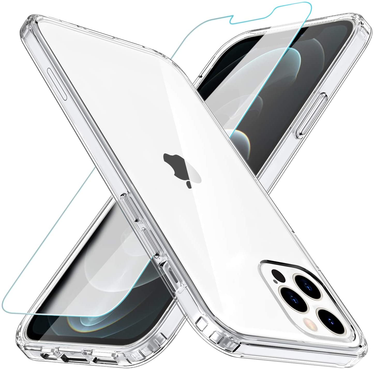 Coque Silicone + Vitre Protection Ecran Pour Apple iPhone 12 PRO