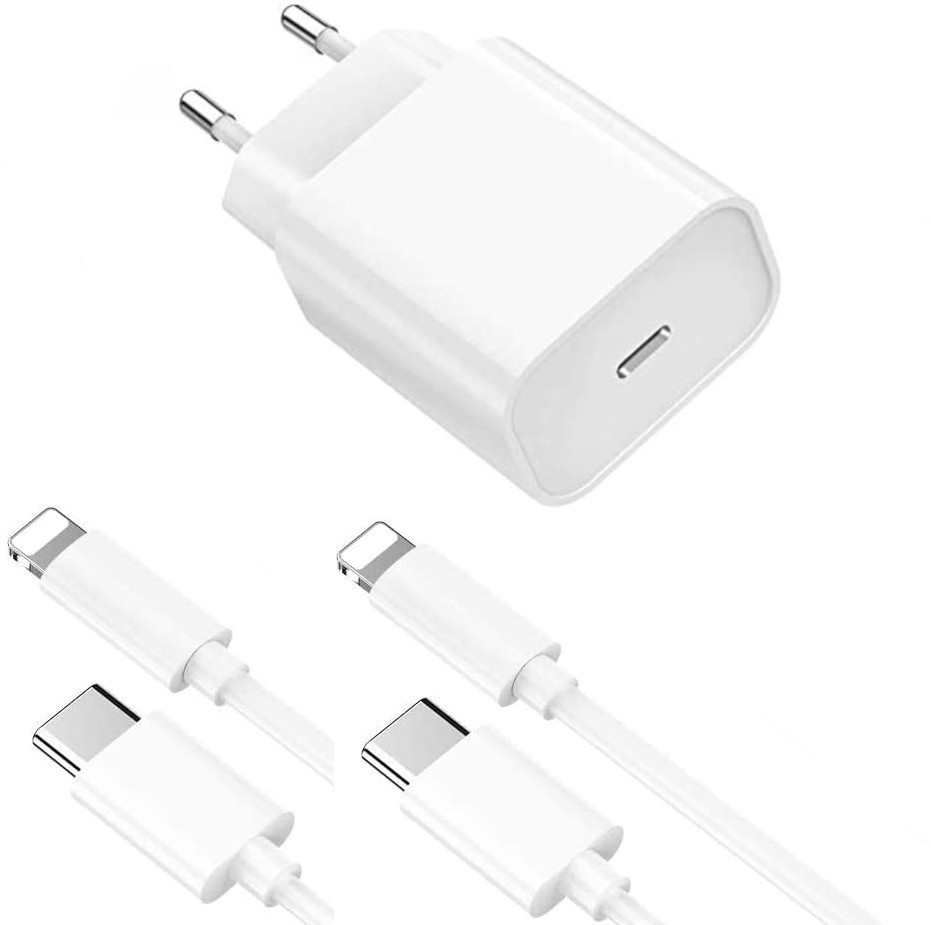 Chargeur Rapide 18W + Cable USB-C Lightning pour iPhone 12-12 MINI-12 PRO-12  PRO MAX-11-11 PRO-11PRO MAX-X-XS-XR-SE 2020 - Kevajo