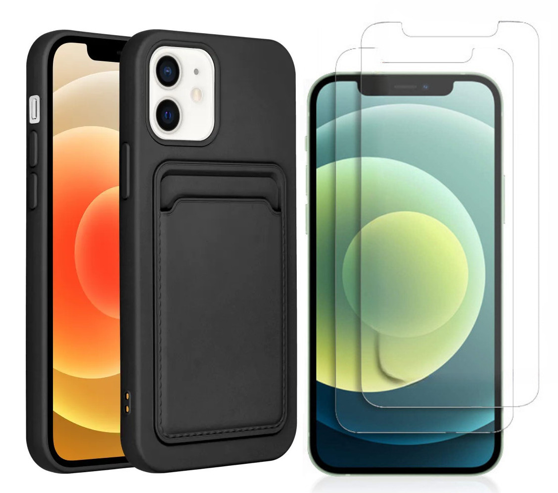 black-card-case-iphone-12-glass-x2