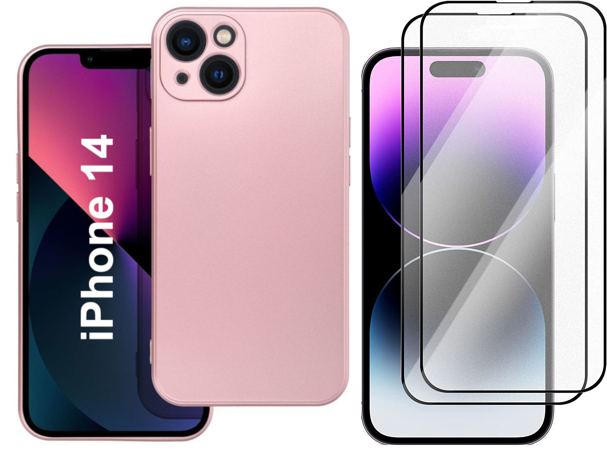 coque-metalique-rose-iphone-14-glass-x2