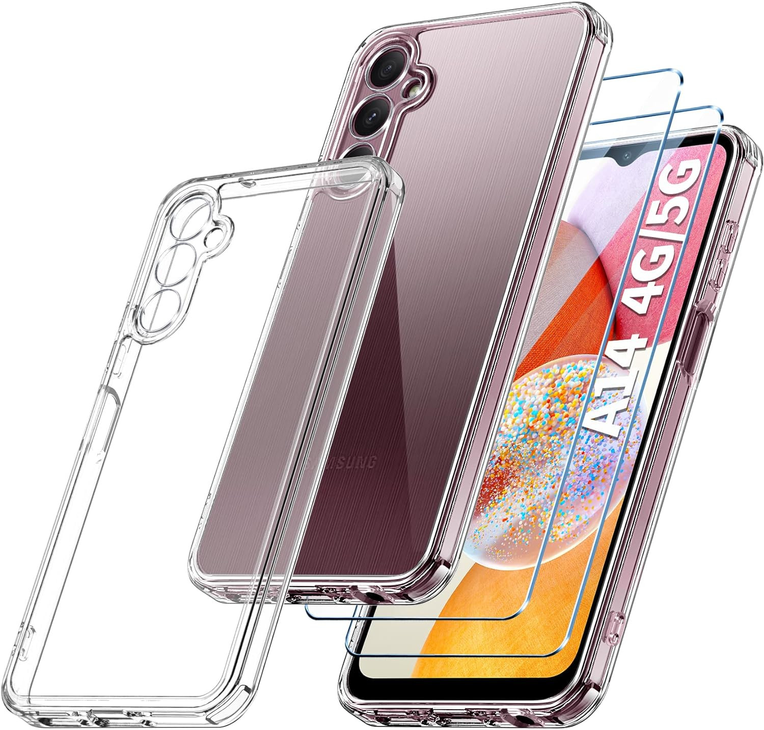 coque-transparente-silicone-verre-trempe-x2-samsung-a14-4g-5g-little-boutik