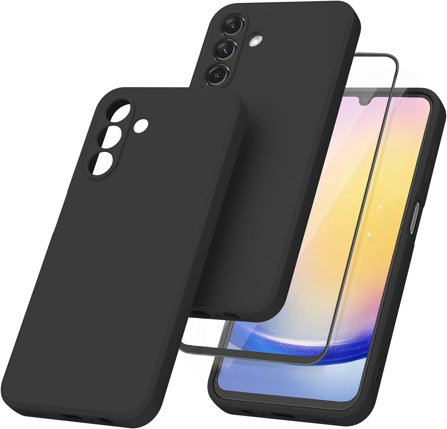 coque-silicone-noir-verre-trempe-pour-samsung-a25-5g-little-boutik