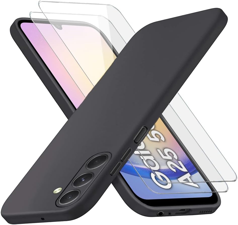 coque-silicone-noir-2x-verres-trempes-pour-samsung-a25-5g-little-boutik