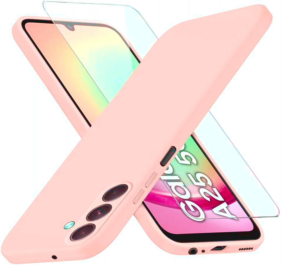 coque-silicone-rose-verre-trempe-pour-samsung-a25-5g-little-boutik