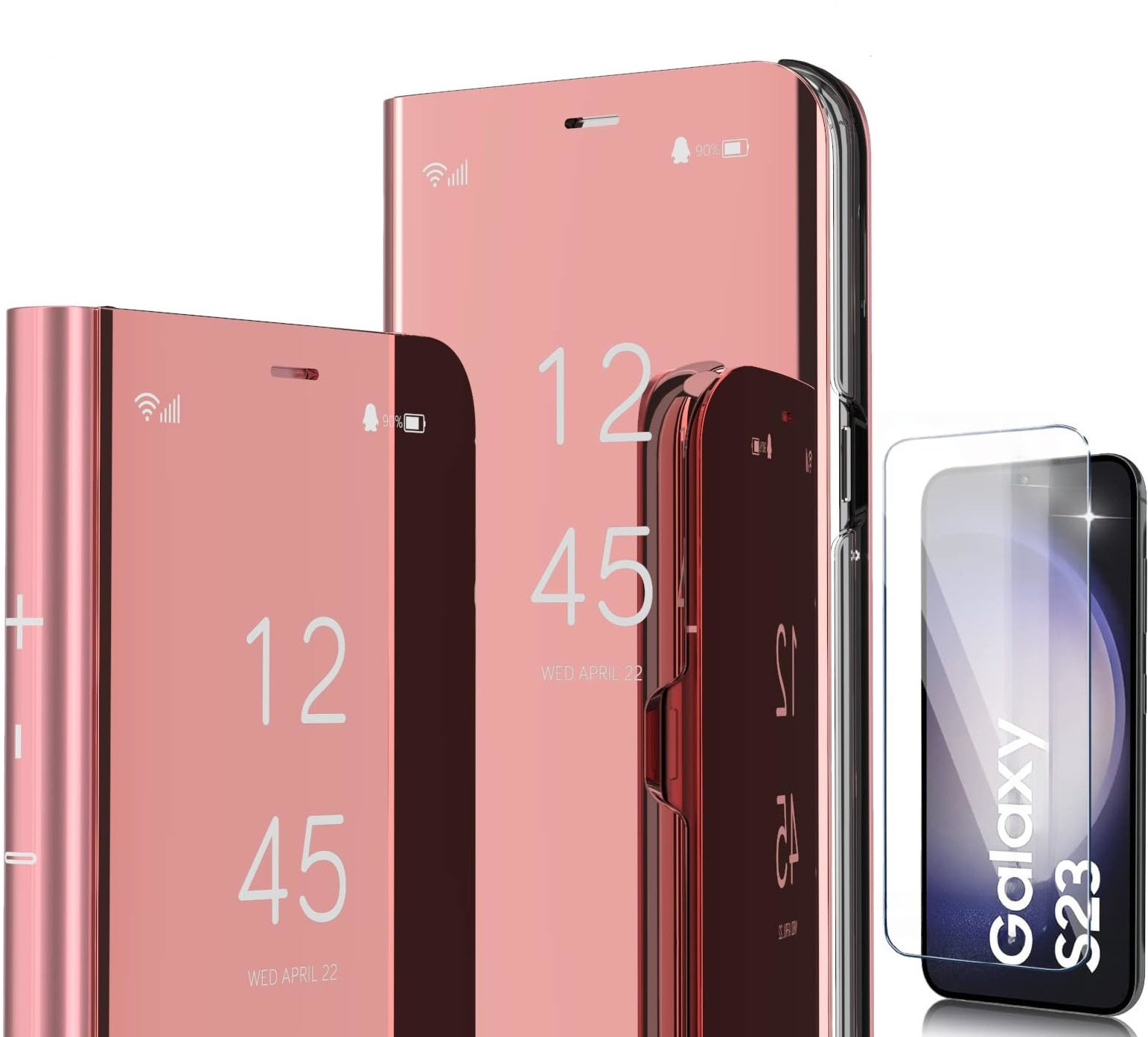 coque-rabat-miroir-rose-glass-pour-samsung-s23-little-boutik