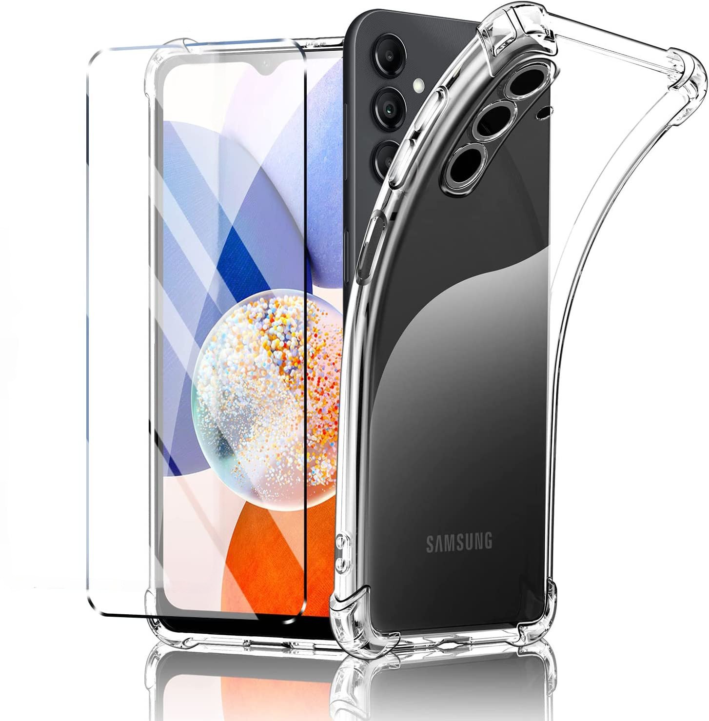 coque-silicone-transparente-4-coins-renforces-glass-samsung-a14-little-boutik