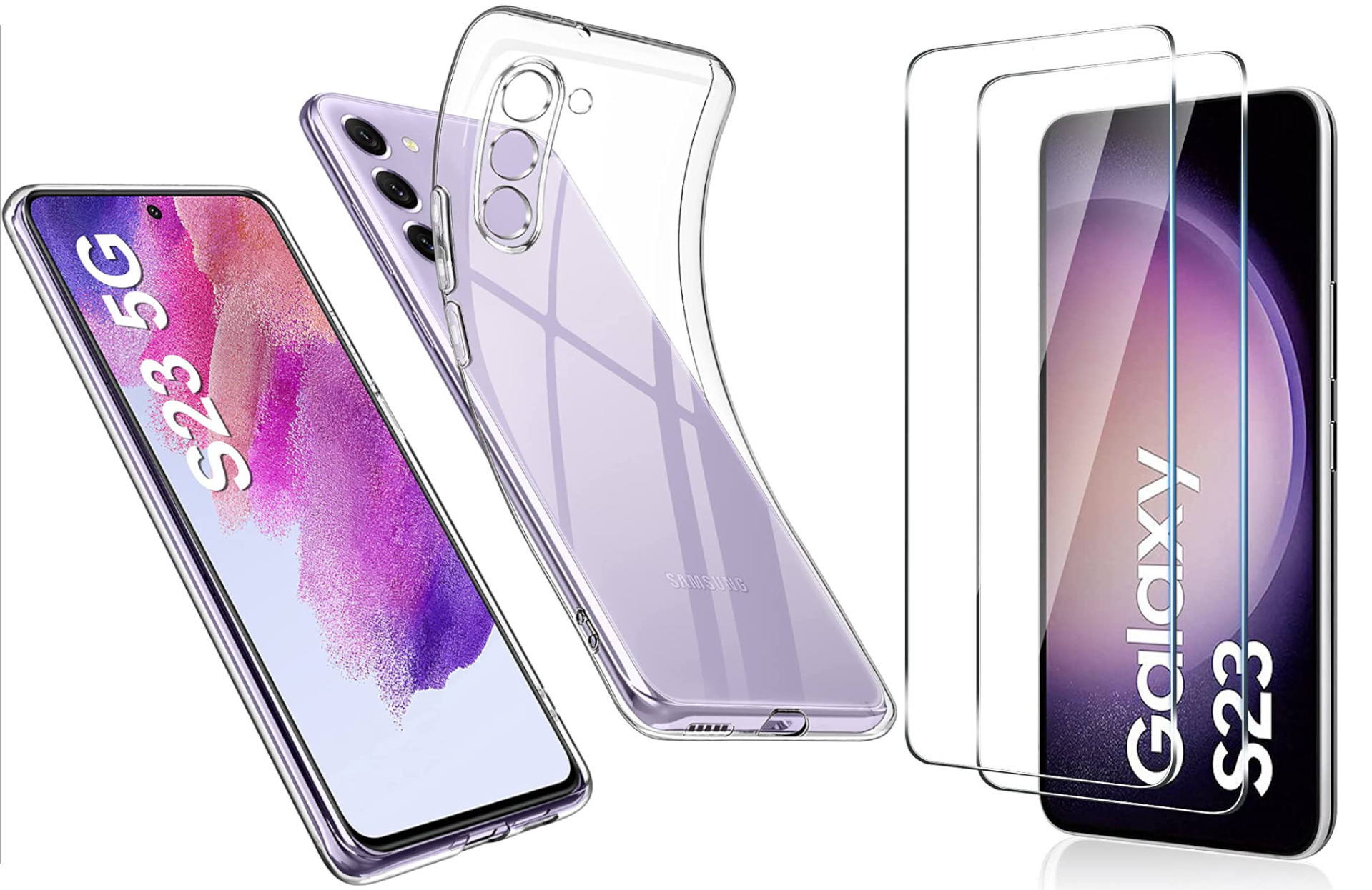 coque-pour-samsung-s23-silicone-transparente-verre-trempe-x2