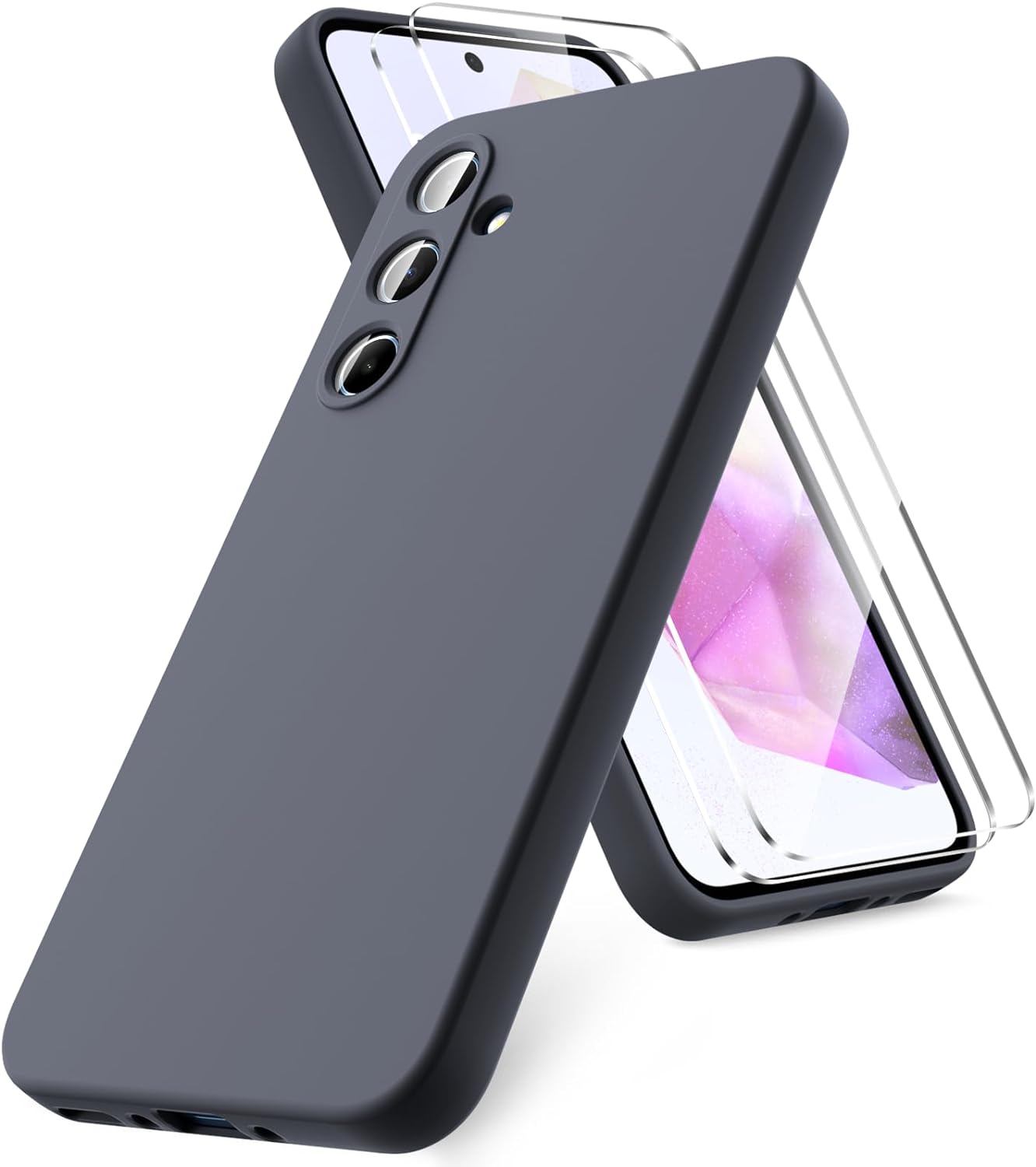 coque-silicone-noir-2-verres-protection-ecran-pour-samsung-galaxy-a35-little-boutik