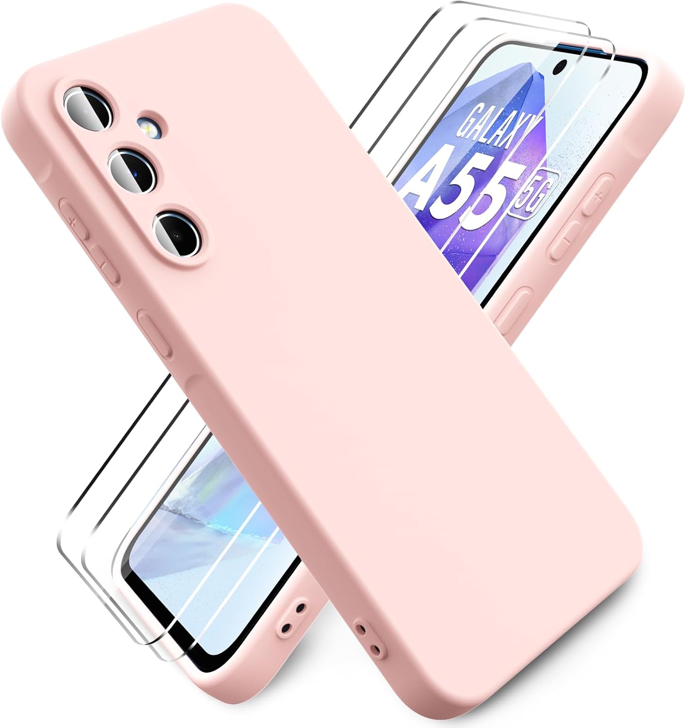 coque-silicone-rose-pour-samsung-glaxy-a55-2-verres-trempes-little-boutik