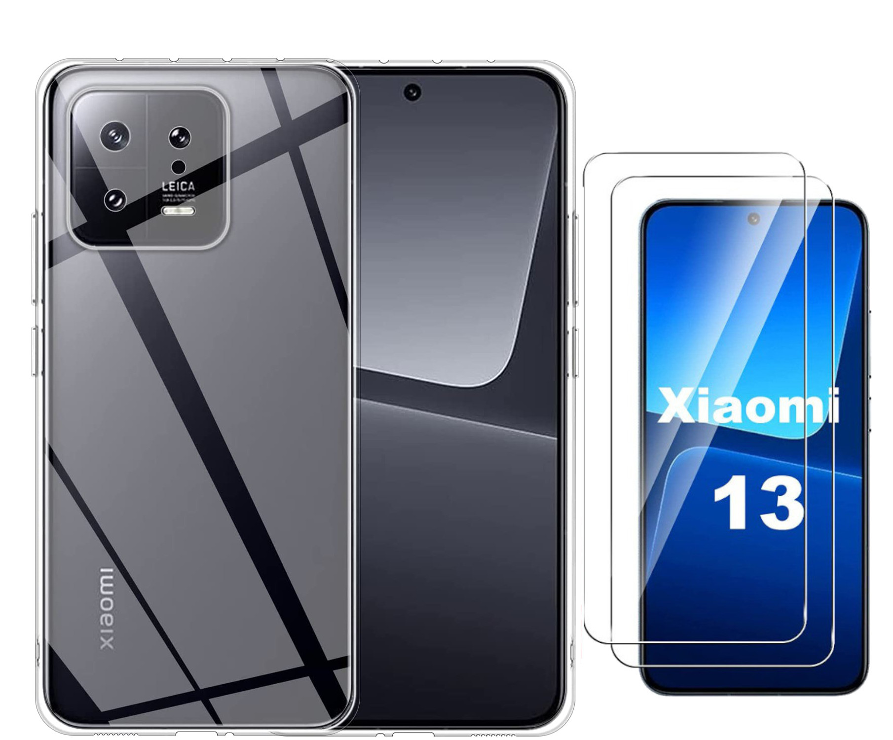 xiaomi-13-coque-transparente-glass-protection-ecran-x2-little-boutik