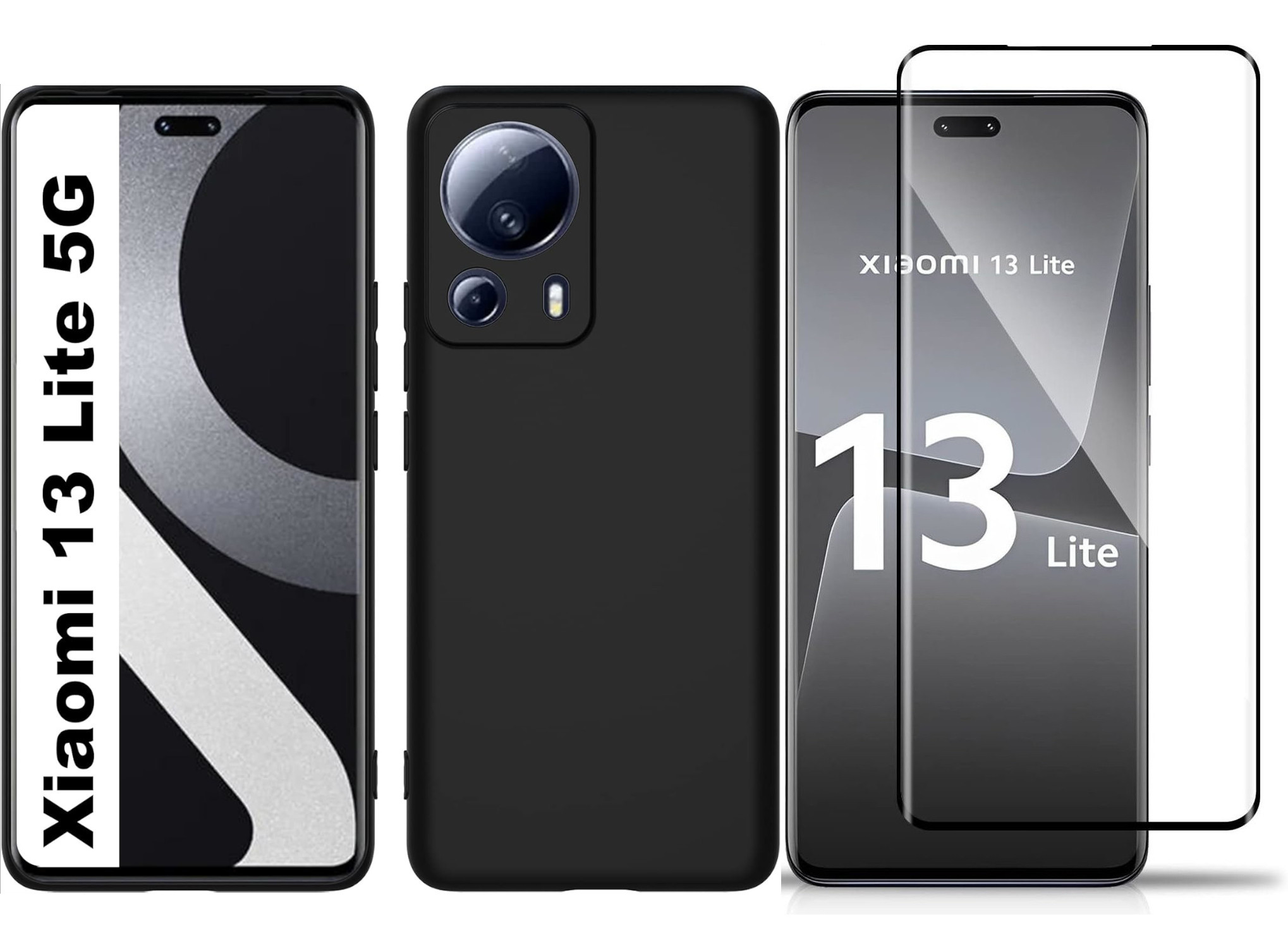 coque-silicone-noir-verre-trempe-xiaomi-13-lite-5g-little-boutik