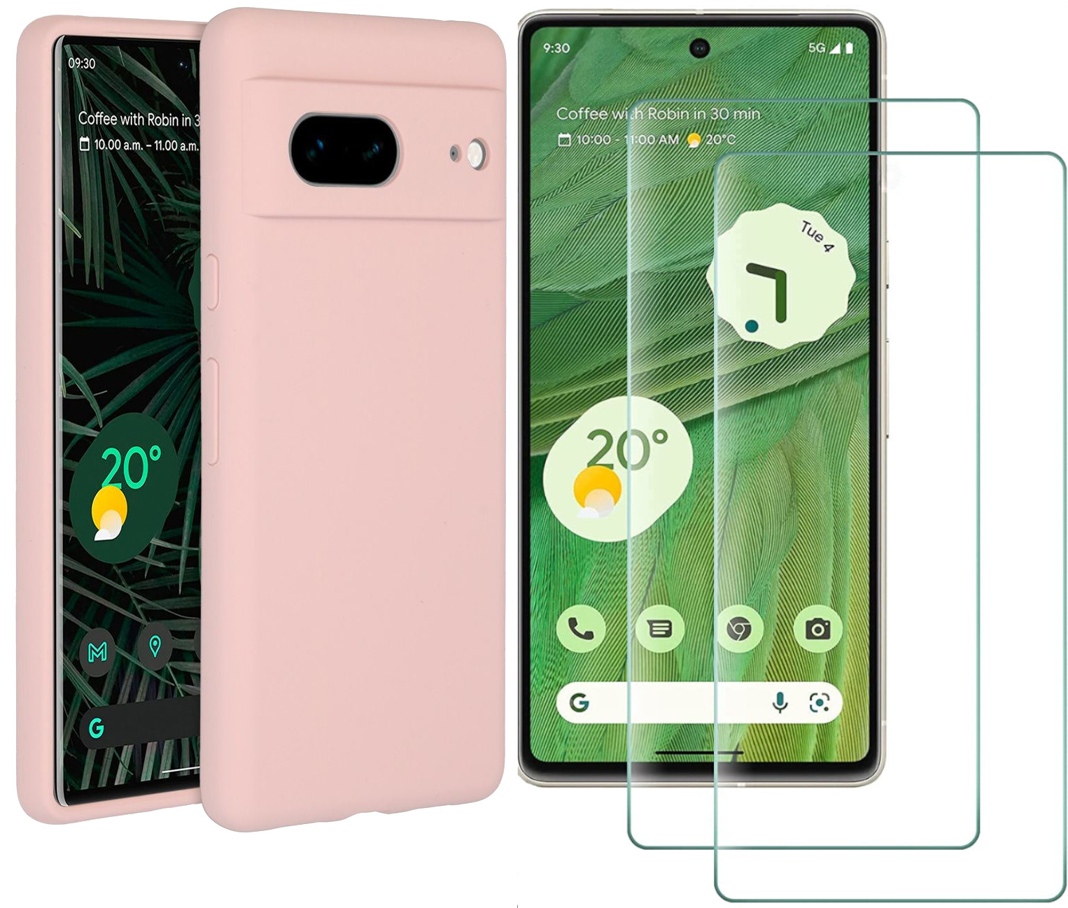 coque-silicone-rose-google-pixel-7-protection-ecran-x2-little-boutik